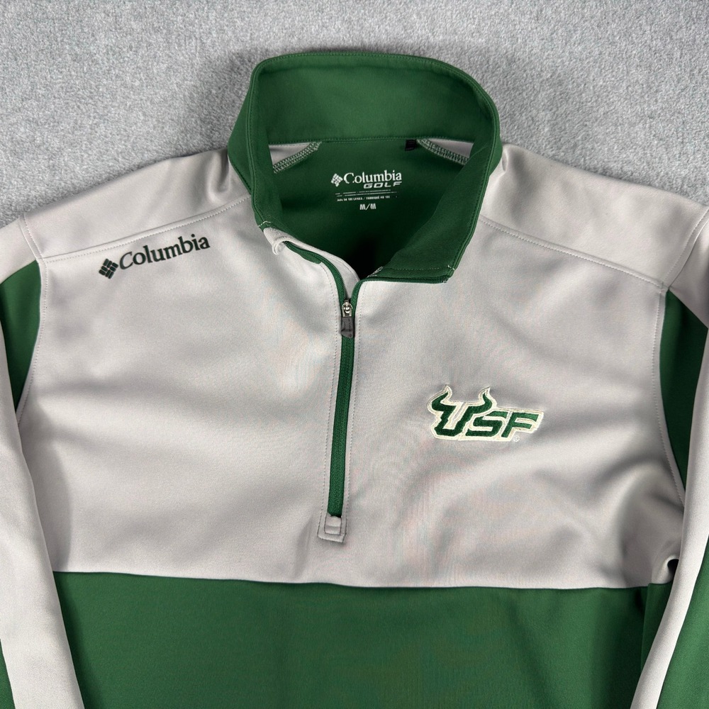 USF Bulls Columbia Golf 1/4 Zip Pullover Gray Medium